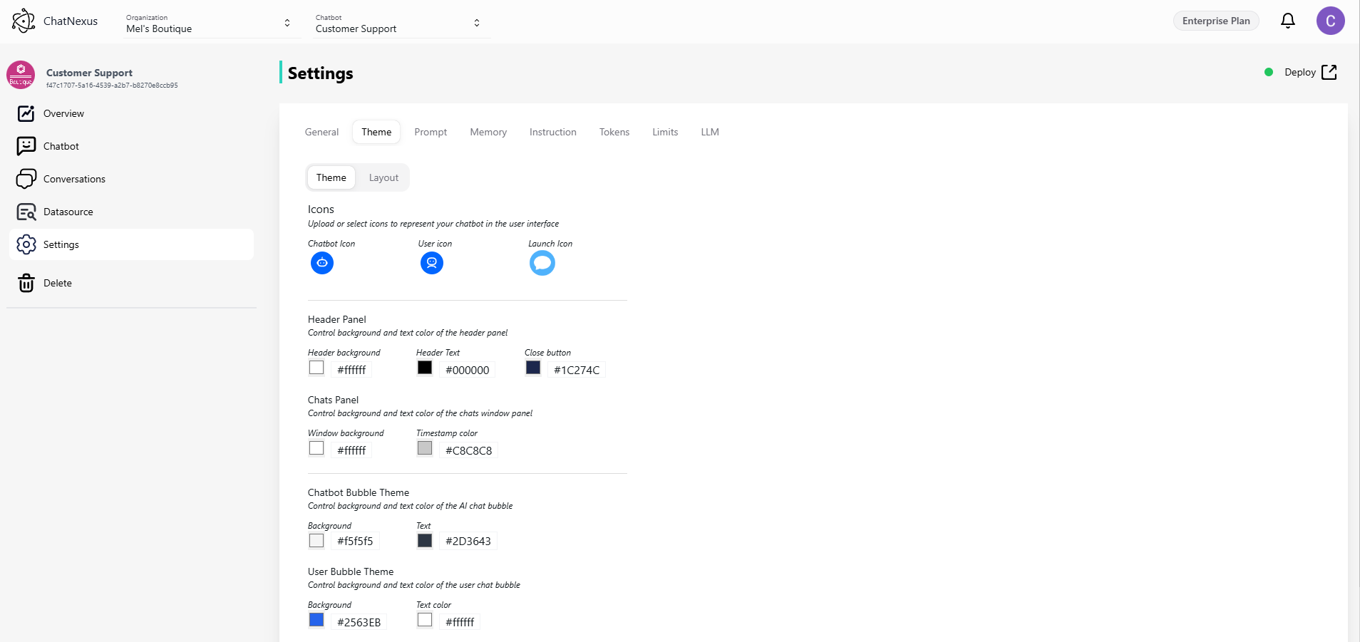 Theme Settings
